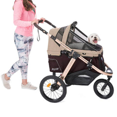 Coche para Mascotas hpz pet rover run performance jogging sports stroller for small/medium dogs, cats and pets (Taupe)