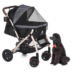 Coche para Mascotas hpz pet rover xl extra-long premium stroller for small/medium/large dogs, cats and pets (Gray)