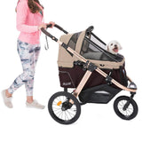 Coche para Mascotas hpz pet rover run performance jogging sports stroller for small/medium dogs, cats and pets (Taupe)