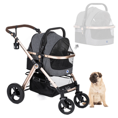 Coche para Mascotas hpz pet rover prime luxury 3-in-1 stroller for small/medium dogs, cats and pets (Gray)