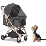 Coche para Mascotas hpz pet rover lite premium light travel stroller for small/medium dogs, cats and pets (Gray)