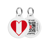 Placa de identificación Smart ID con diseño Corazón Perú