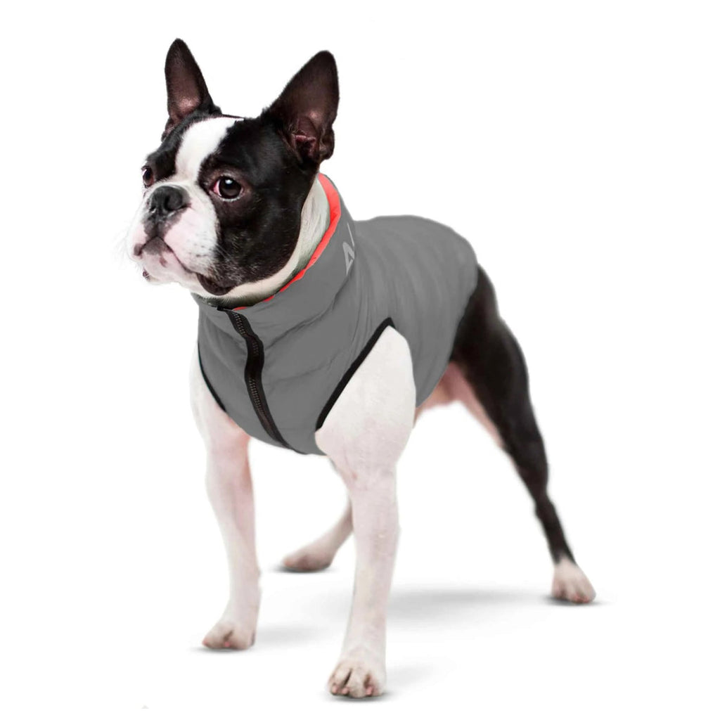Airy Vest Casaca Reversible Gris / Coral - Pet Fashion