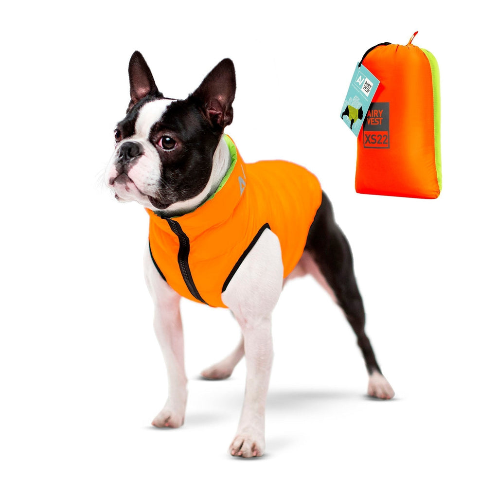 Airy Vest Casaca Reversible Naranja / Verde - Pet Fashion