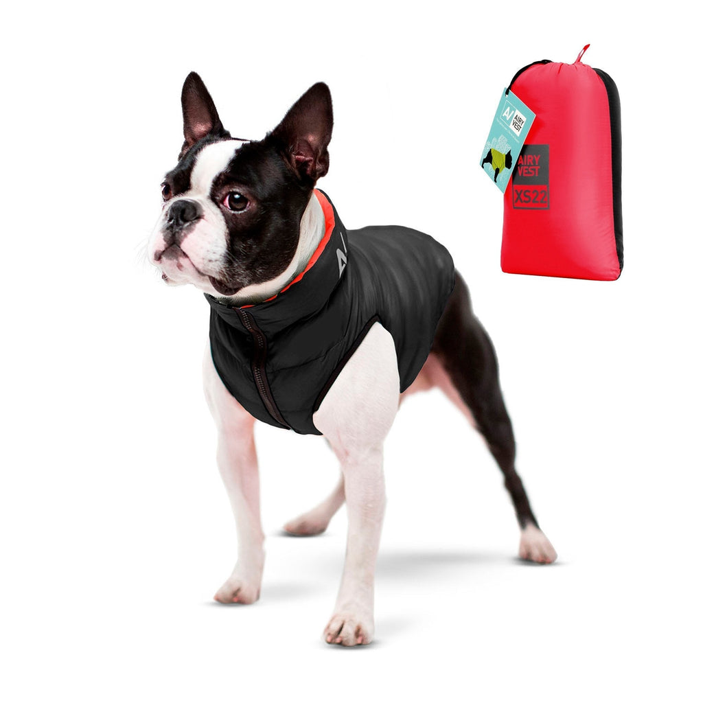 Airy Vest Casaca Reversible Negro / Rojo - Pet Fashion