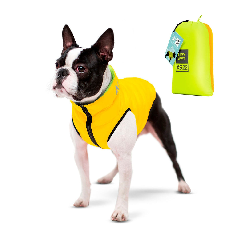 Airy Vest Casaca Reversible Verde / Amarillo - Pet Fashion