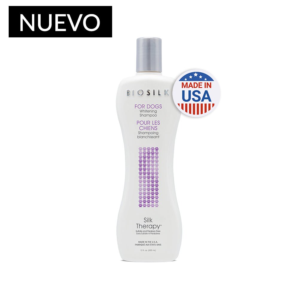 Biosilk Shampoo Blanqueador Para Perros - Silk Therapy Whitening 355 ml. - Pet Fashion