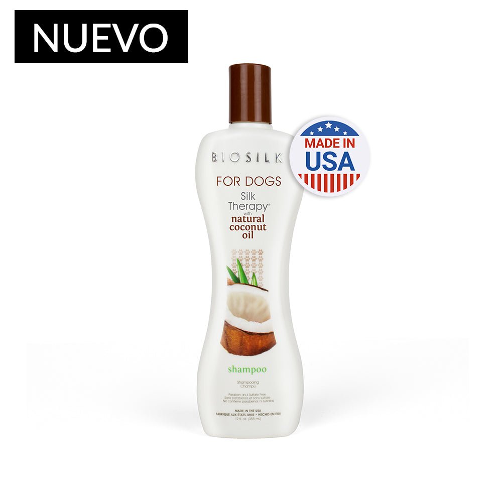 Biosilk Shampoo Hidratante Para Perros Con Aceite De Coco Organico - Silk Therapy With Organic Coconut Oil 355ml - Pet Fashion