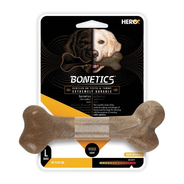 Bonetics Large Femur Bone Wood Scent juguete para perro - Pet Brands