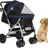 Coche para Mascotas hpztm pet rover premium stroller for small/medium/large dogs, cats and pets (Navy blue)