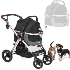 Coche para Mascotas hpz pet rover prime luxury 3-in-1 stroller for small/medium dogs, cats and pets (Black)