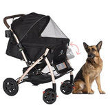 Coche para Mascotas hpztm pet rover xl extra-long premium stroller for small/medium/large dogs, cats and pets (Black)