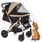 Coche para Mascotas hpztm pet rover xl extra-long premium stroller for small/medium/large dogs, cats and pets (Taupe)
