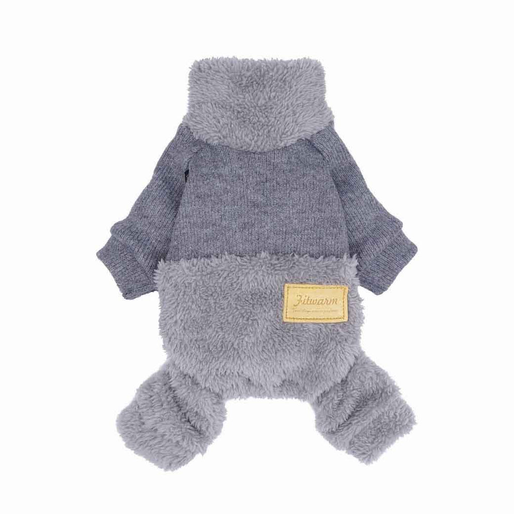 Fitwarm Abrigo Fuzzy Cuello Tortuga Gris - Pet Fashion