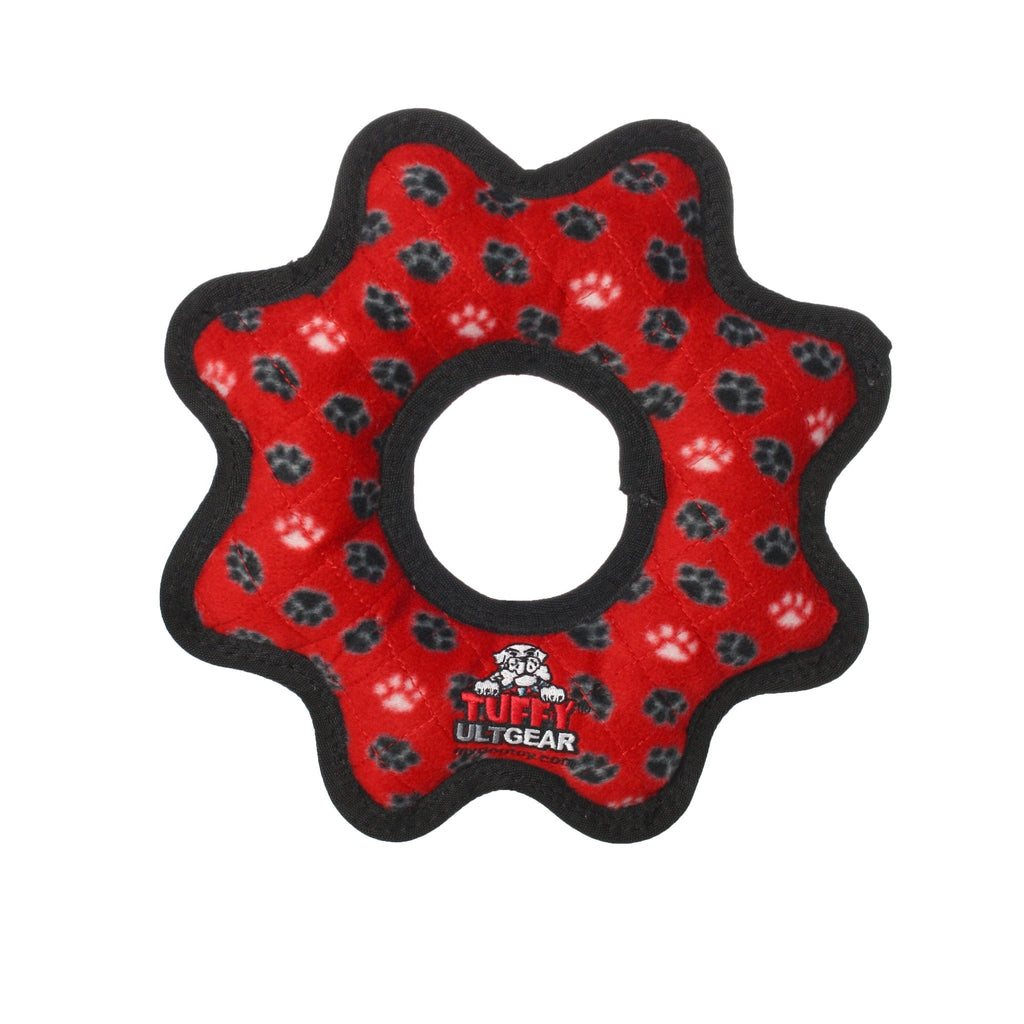Tuffy Ultimate Gear Ring Red Paw juguete ultra resistente para perro - Pet Fashion
