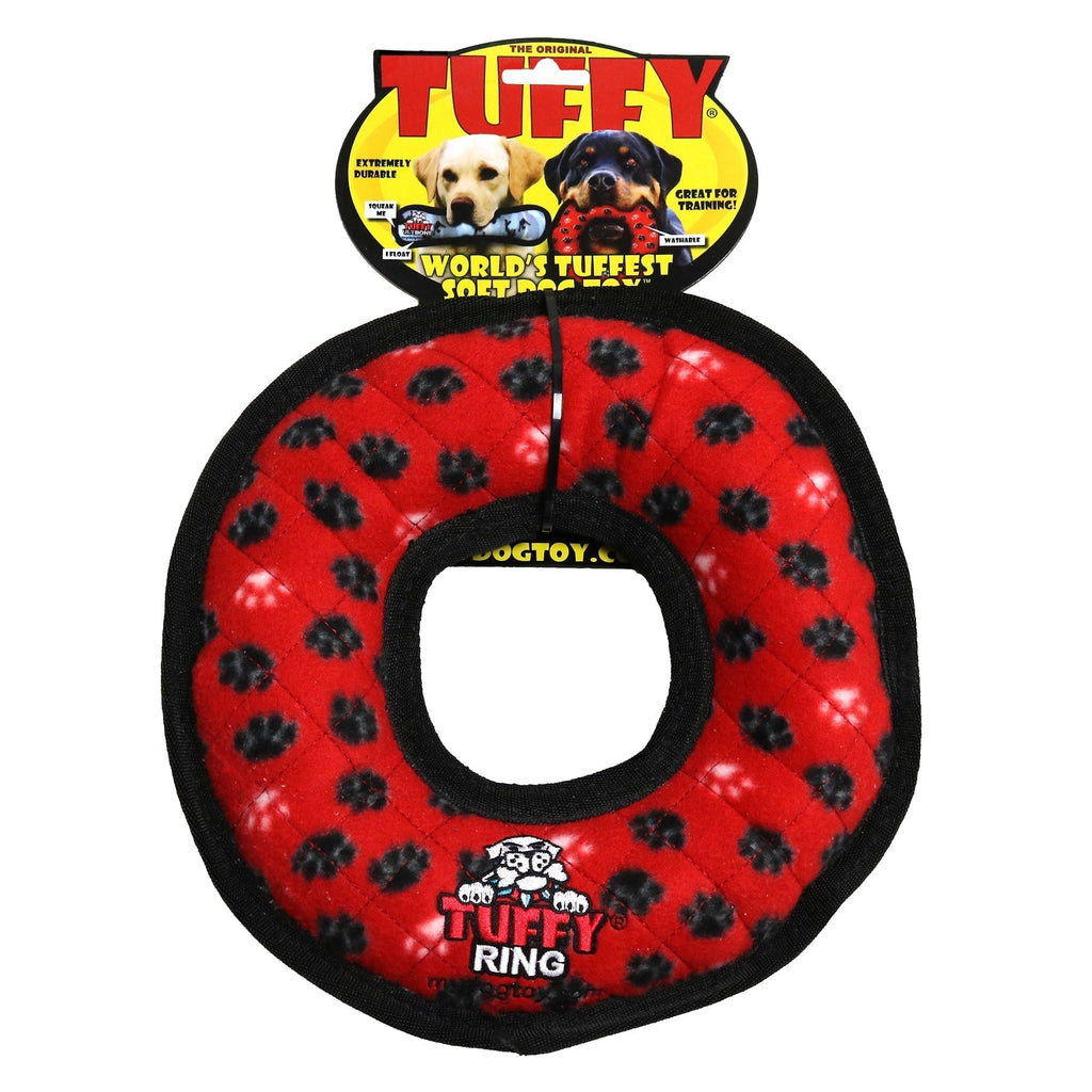 Tuffy Ultimate Ring Red Paw juguete ultra resistente para perro - Pet Fashion