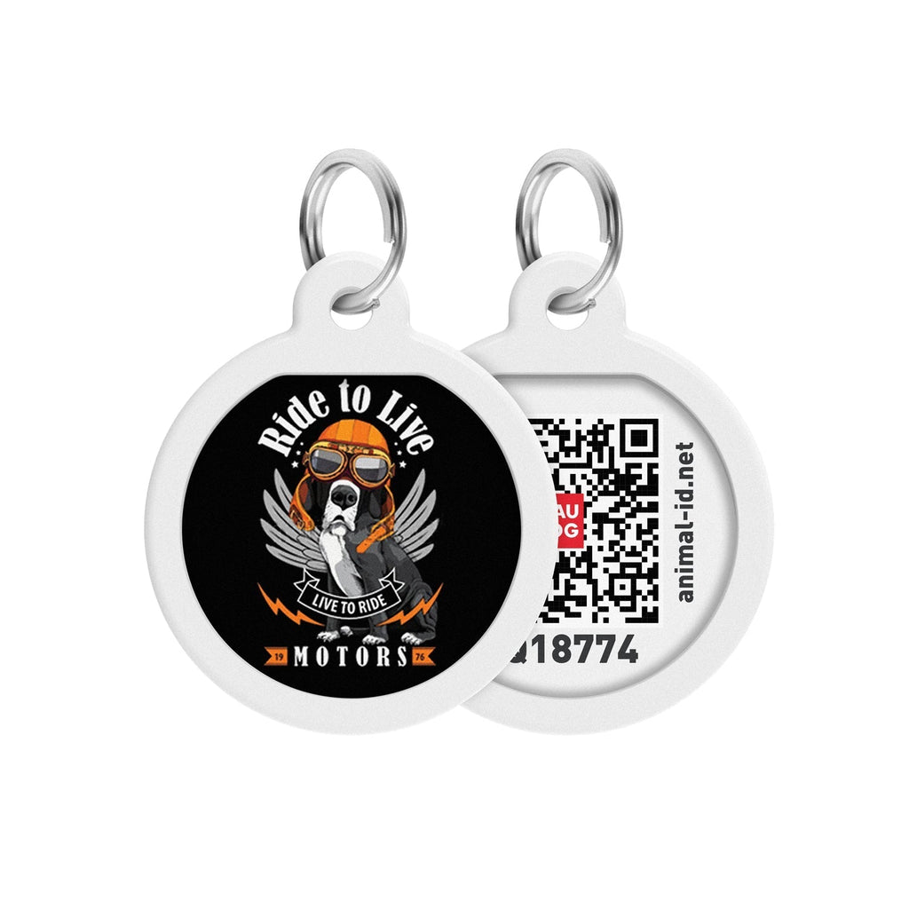 Waudog Placa de identificación Smart ID con diseño Ride to Live – Con registro Online - Pet Fashion